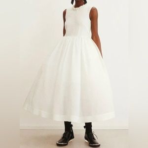 Simone Rocha x HM Silk-Blend Cloqué Dress Pearl neckline